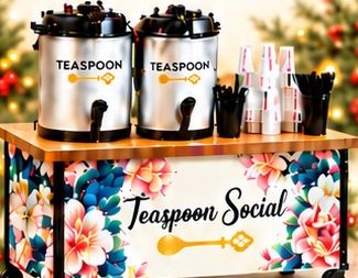 Teaspoon Social drink cart with two tea dispensers